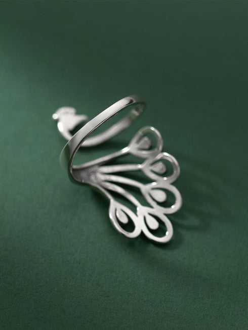 Inel din argint Paun